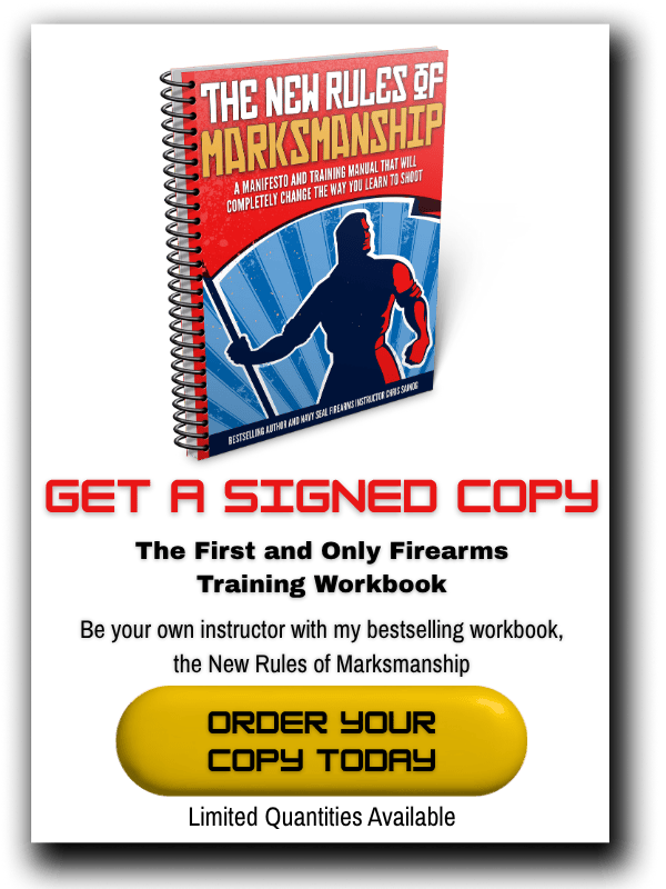 Image of the New Rules of Marksmanship workbook by Navy SEAL Chris Sajnog and offer to buy a signed copy