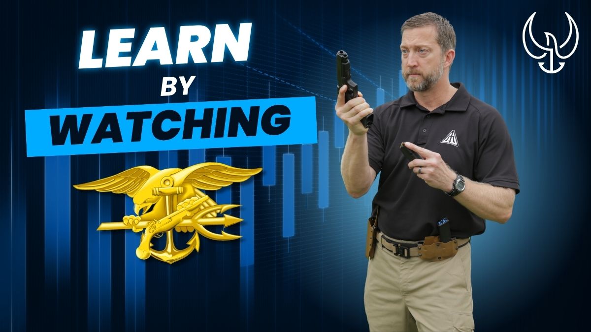 Image of Chris Sajnog teaching shooting with text that says, Learn by Watching